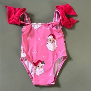 The Beaufort Bonnet Company Pink Santa Kids Swim One Piece 0-6M NWT